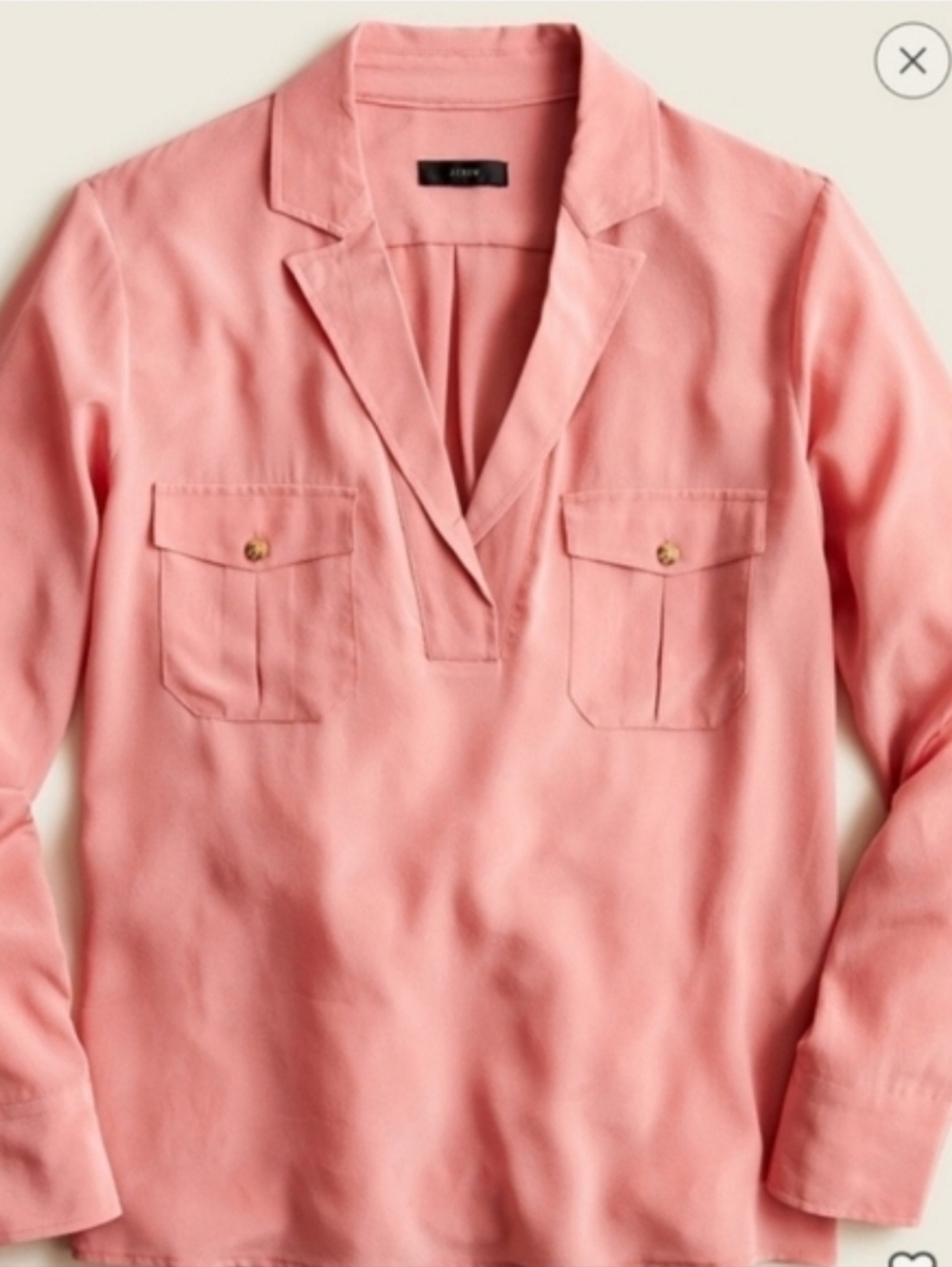 J. Crew Silk patch pocket popover shirt, XS